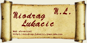 Miodrag Lukačić vizit kartica
